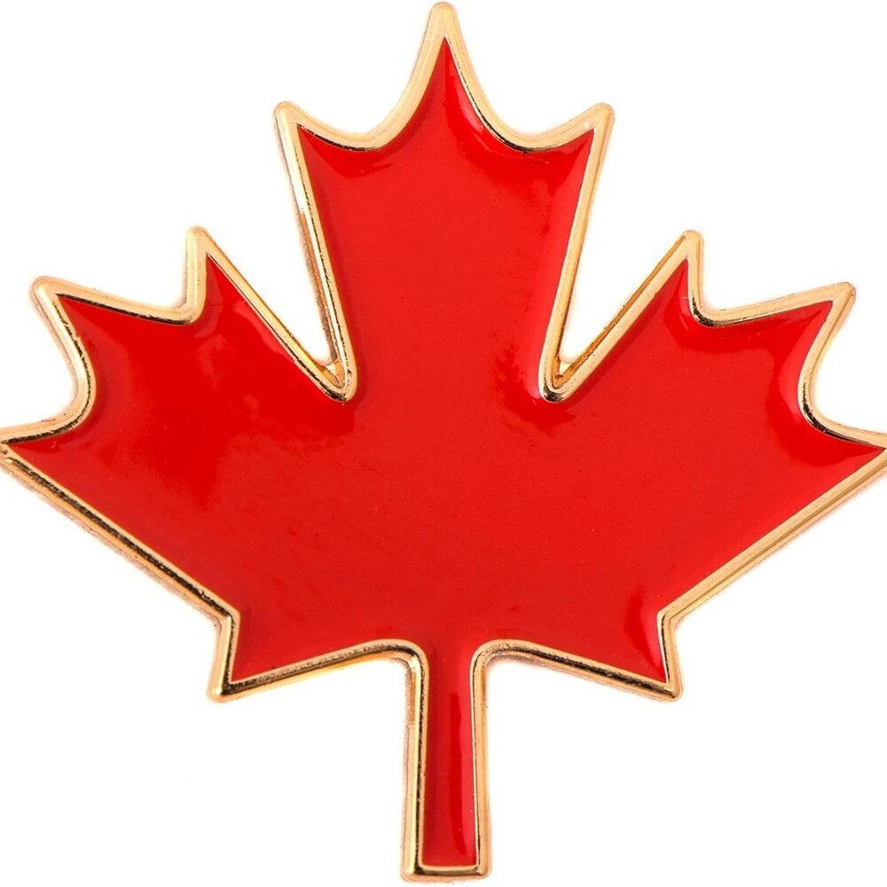 Canada Maple Leaf Lapel Pin Canadian Country Red Enamel Made of Metal Souvenir